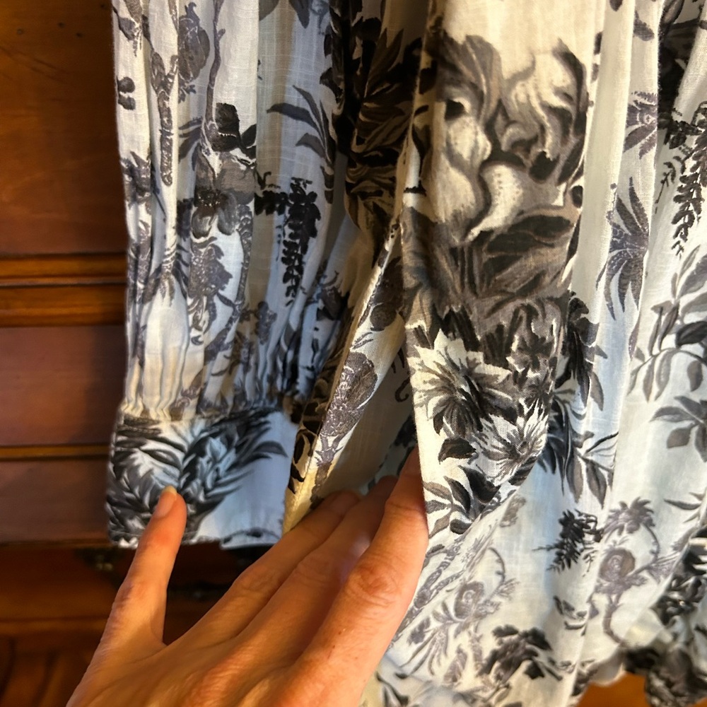 Anthropologie Lavinia Embroidered Shirtdress Black & White Toile Size 6 - Picture 4 of 14